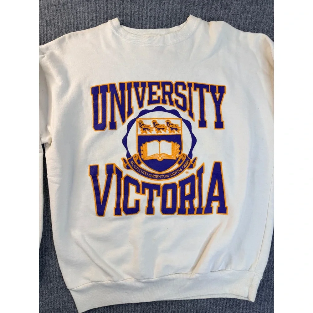 Vintage Balboa Beach Club University Victoria Sweatshirt Mens XL White Canada